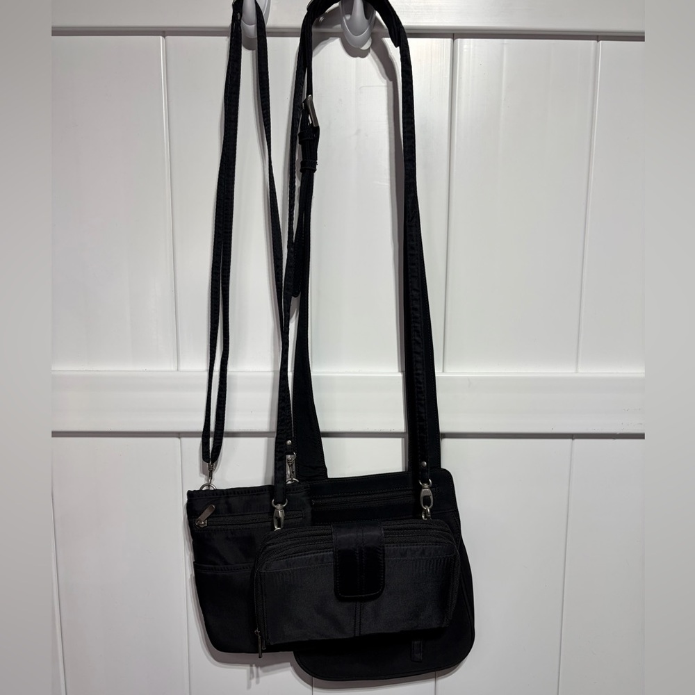 Bundle of (3) Black canvas crossbody bags